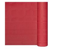 Nappe en papier damassé rouge en rouleau 1 18x25m