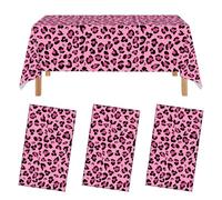 Nappe en plastique imprimé léopard rose, 137 x 274 cm Motif animal sauvage Impression thème tropical Nappe pour fête d'anniversaire, fête d'été, décoration de fête sur la plage