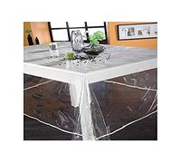 Nappe en plastique ronde 140 cm TRANSLUCIDE UNI, Transparente
