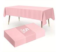 Nappe en plastique rose massif 183 × 137cm, pour décoration de mariage, fournitures de fête d'anniversaire pour filles et adultes, décor de Table 1pc
