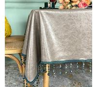 Nappe en plastique transparent, nappe en dentelle, nappe décorative rectangulaire imperméable pour la maison, protection de table carrée en PVC, facile à nettoyer, 7 couleurs (E, 130 * 130 cm)