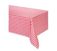 Unique UK 50271 Nappe Plastique-2,74 m x 1,37 m-Vichy Rouge, Multicolour, 274 L x 137 W centimeters