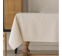 Nappe en polyester beige avec finition résistante à l'eau et à l'huile pour tables de salle à manger rectangulaires dans la cuisine ou le patio Dimensions 140 x 180 cm (140 x 140 cm)