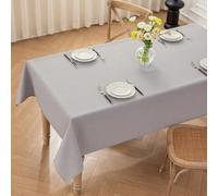 Nappe en polyester gris clair 140 x 180 cm, lavable, effet lotus, hydrofuge, résistante aux rayures, pour la maison, les mariages et les fêtes