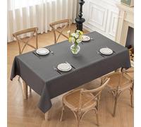 Nappe en polyester gris foncé, lavable, 140 x 180 cm, effet lotus, résistante aux rayures, pour la maison, les mariages et les fêtes