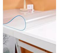 Nappe en PVC transparente pour table à manger, nappe de cuisine imperméable et résistante à l'huile, nappe rectangulaire en verre souple, 1,0 m Transparent