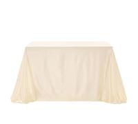 Nappe en satin beige 228 x 228 cm - Lavable avec nœud et perles - Pour l'extérieur, mariage, fête, Noël, banquet, anniversaire