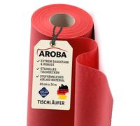 Nappe en tissu non tissé, format 40 cm x 24 m, couleur rouge, aspect tissu, perforée