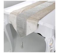 Nappe en tissu ornée de strass, 32 x 180 cm, blanche