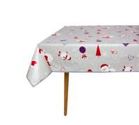 Nappe en toile cirée avec renfort des bords - Imperméable, facile à nettoyer et résistante aux intempéries - Certifié Reach - 140 x 180 cm - Noël