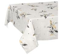 Nappe en Toile cirée Lavable, Facile d'entretien, imperméable, Effet Lotus, Nappe de Jardin, Feuille argentée, 100 x 140 cm, Bord coupé