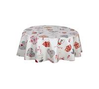 - Nappe en toile cirée ronde motifs cour ALSACE - Diam. 135 cm - Alsace