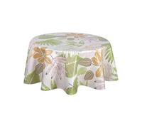- Nappe en toile cirée ronde motifs jungle MALLORCA - Diam. 135 cm - Beige - Mallorca