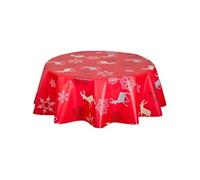 - Nappe en toile cirée ronde RENNES - Diam. 135 cm - Rouge - RENNES