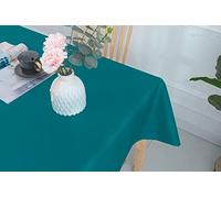 Nappe enduite avec traitement antitache (Bleu Paon, Carrée 180 x 180 cm)