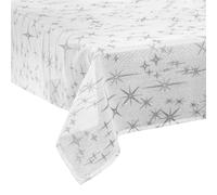 Nappe étoiles de Noël Caneva - L. 140 x l. 360 cm - Blanc et argent