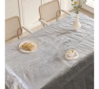 Nappe grise lavable en lin pour salle à manger, jardin, extérieur, mariages, imperméable, rectangulaire, 120x120 cm