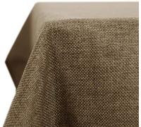 Nappe hydrofuge au motif lin, effet lotus, pour table à manger, cuisine, jardin ou salon, 300 x 150 cm, marron, 1 pièce