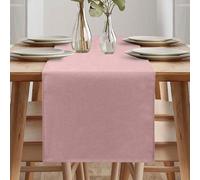Nappe imperméable au look élégant, douce et légère, imitant le coton, idéale pour le salon, les fêtes et les vacances (rose poudré, 40 x 180 cm)