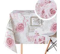 Nappe imperméable - Style shabby chic - 1 pièce - Fleurs rose pâle - Plastique - 78 x 139,7 cm