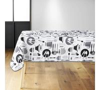 Nappe Imprimé Kitchen 150x240cm Blanc & Noir