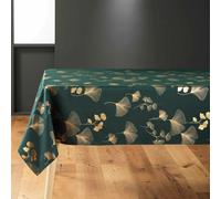 Nappe Imprimé Métallisé Bloomy 150x240cm Vert & Or
