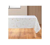 Nappe Imprimé Métallisé "Star" 140x240cm Blanc & Or