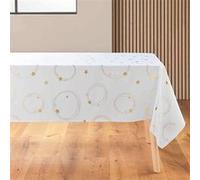 Nappe Imprimé Métallisé "Star" 140x240cm Blanc & Or Blanc G