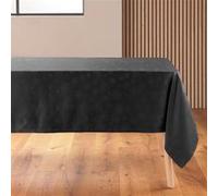 Douceur d'Intérieur, Nappe de Fête Rectangle (140 x 240 cm) Flocons Anthracite, Jacquard