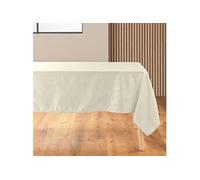 Douceur d'Intérieur, Nappe de Fête Rectangle (140 x 240 cm) Flocons Naturel, Jacquard