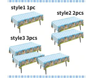 Nappe jetable en plastique PVC Bluey pour anniversaires, vaisselle jetable, décoration de table intérieure, nécessités de pique-nique extérieur, décoration de festival et de célébration. Nappes pour a