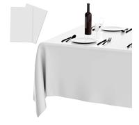 Nappe Jetable Rectangulaire Blanche en Tissu - Plastique et Papier Rouleau pour Anniversaire
