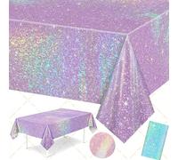 Nappe Laser Violette Scintillante pour Anniversaire, Mariage, Fête, Décoration Rose en Film d'Aluminium, Fournitures de Fête, Baby Shower A