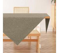 Nappe lavable AooHome, nappe marron café 100 x 100 cm, effet lin, en polyester, hydrofuge avec effet lotus, durable et résistante aux rayures, pour le salon, la salle à manger, le balcon et le jardin