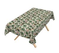Nappe Lavable - Effet Lotus - Facile d'entretien - en Coton et Polyester - Anti-Taches - pour l'extérieur - Motif Jungle - 240 x 140 cm