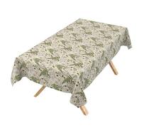 Nappe Lavable - Effet Lotus - Facile d'entretien - en Coton et Polyester - Anti-Taches - pour l'extérieur - Motif Feuilles de Camomille - 220 x 140 cm