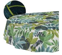 Nappe lavable - Effet lotus - Facile d'entretien - En coton et polyester - Anti-taches - Pour l'extérieur - Tropique - Ovale - 240 x 140 cm