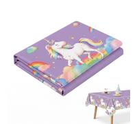 Nappe Licorne Anniversaire Fille 137 x 274 cm, Nappe Anniversaire Jetable Rectangulaire pour Décoration Table Anniversaire Licorne, Idéal pour Fête d'Anniversaire Fille et Deco Licorne