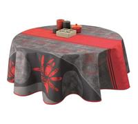 Nappe - LOTUS - Ronde 160 cm - Rouge - Déperlant anti-tache - 100% polyester