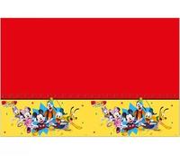 Nappe Mickey Mouse pour fête d'anniversaire d'enfant et fête à thème, dimensions : 120 x 180 cm, facile à nettoyer, réutilisable, nappe de table pour fête d'anniversaire d'enfant