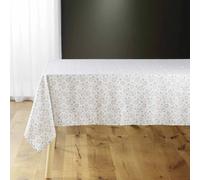 Nappe Microfibre Imprimé Florelle 140x240cm Taupe
