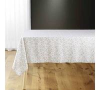 Douceur d'Intérieur, Nappe Rectangle (140 x 240 cm) Florelle Taupe, Microfibre Imprimée