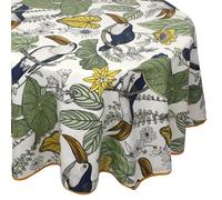 Nappe ovale 170x240 cm BRESIL vert 100% coton + enduction acrylique