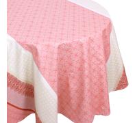 Nappe ovale 170x240 cm Jacquard 100% coton + enduction acrylique CHARLESTON rouge Corail