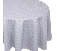 Nappe ovale 180x240 cm imprimée 100% polyester PACO géométrique bleu nuage