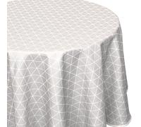 Nappe ovale 180x240 cm imprimée 100% polyester PACO géométrique gris Argent