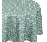 Nappe ovale 180x240 cm imprimée 100% polyester PACO géométrique vert thym