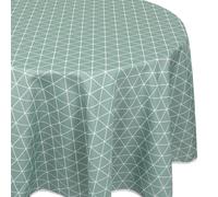 Nappe ovale 180x240 cm imprimée 100% polyester PACO géométrique vert thym