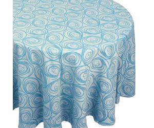 Nappe ovale 180x240 cm Jacquard 100% coton SPIRALE bleu turquoise