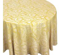 Nappe ovale 180x240 cm Jacquard 100% coton SPIRALE jaune citron